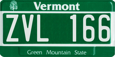 VT license plate ZVL166