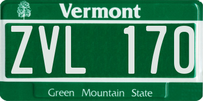 VT license plate ZVL170
