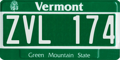 VT license plate ZVL174