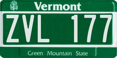 VT license plate ZVL177
