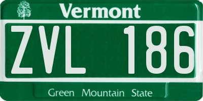 VT license plate ZVL186