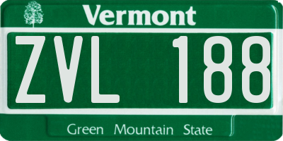 VT license plate ZVL188