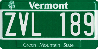 VT license plate ZVL189