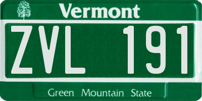 VT license plate ZVL191