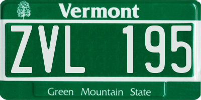 VT license plate ZVL195