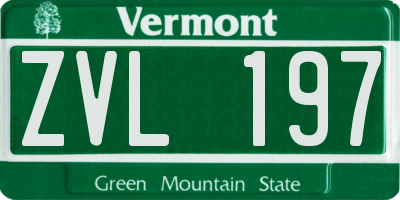 VT license plate ZVL197
