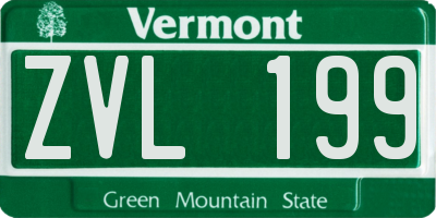 VT license plate ZVL199
