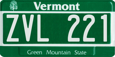 VT license plate ZVL221