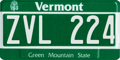 VT license plate ZVL224