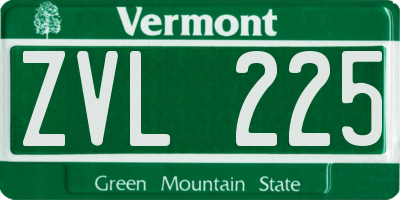 VT license plate ZVL225