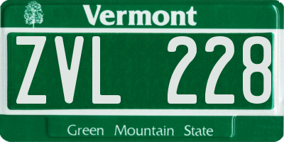 VT license plate ZVL228