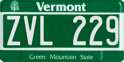 VT license plate ZVL229