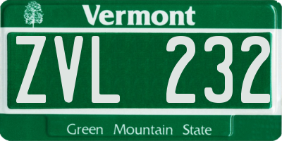 VT license plate ZVL232