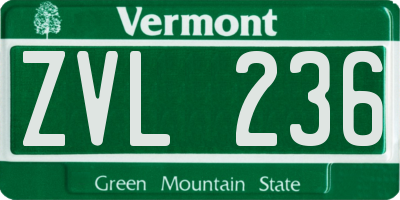 VT license plate ZVL236