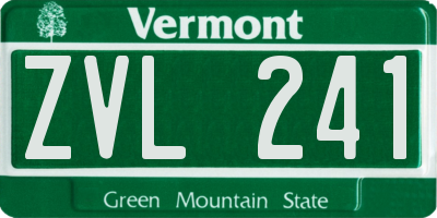 VT license plate ZVL241