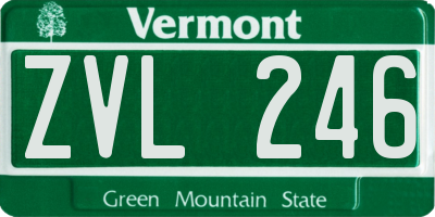 VT license plate ZVL246