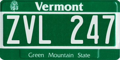 VT license plate ZVL247