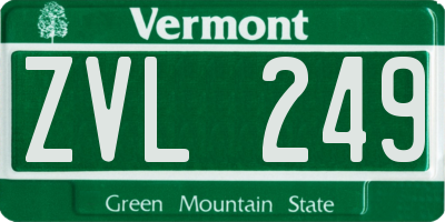 VT license plate ZVL249
