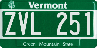 VT license plate ZVL251