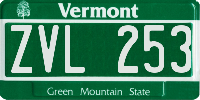 VT license plate ZVL253