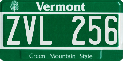 VT license plate ZVL256