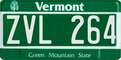 VT license plate ZVL264