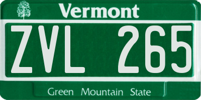 VT license plate ZVL265