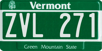 VT license plate ZVL271