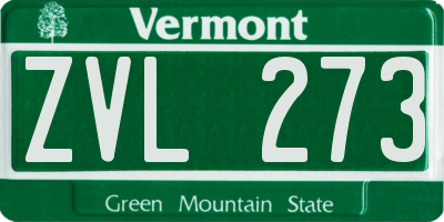 VT license plate ZVL273