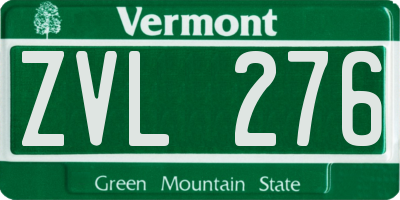 VT license plate ZVL276