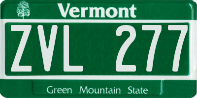 VT license plate ZVL277