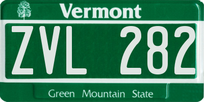VT license plate ZVL282