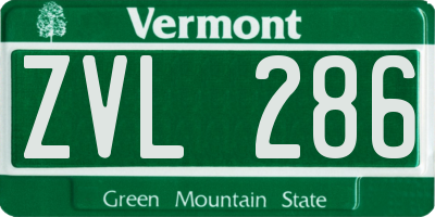 VT license plate ZVL286