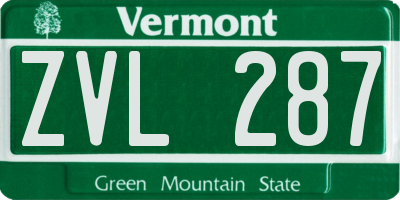 VT license plate ZVL287
