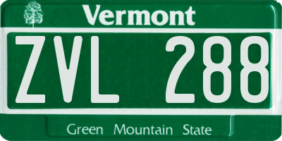 VT license plate ZVL288