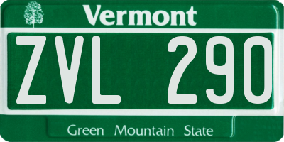VT license plate ZVL290