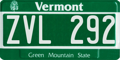 VT license plate ZVL292