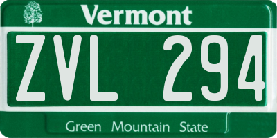 VT license plate ZVL294