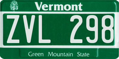 VT license plate ZVL298
