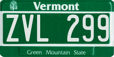 VT license plate ZVL299