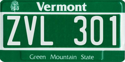 VT license plate ZVL301