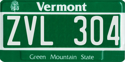 VT license plate ZVL304