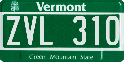 VT license plate ZVL310