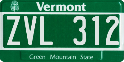 VT license plate ZVL312