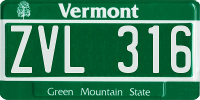 VT license plate ZVL316