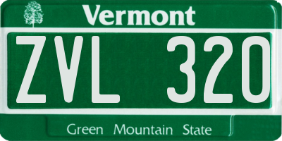 VT license plate ZVL320