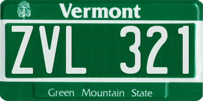 VT license plate ZVL321