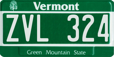 VT license plate ZVL324
