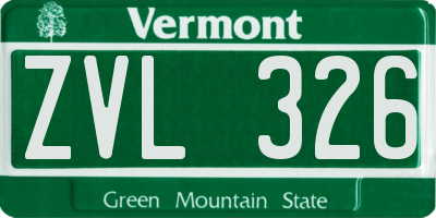 VT license plate ZVL326