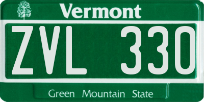 VT license plate ZVL330